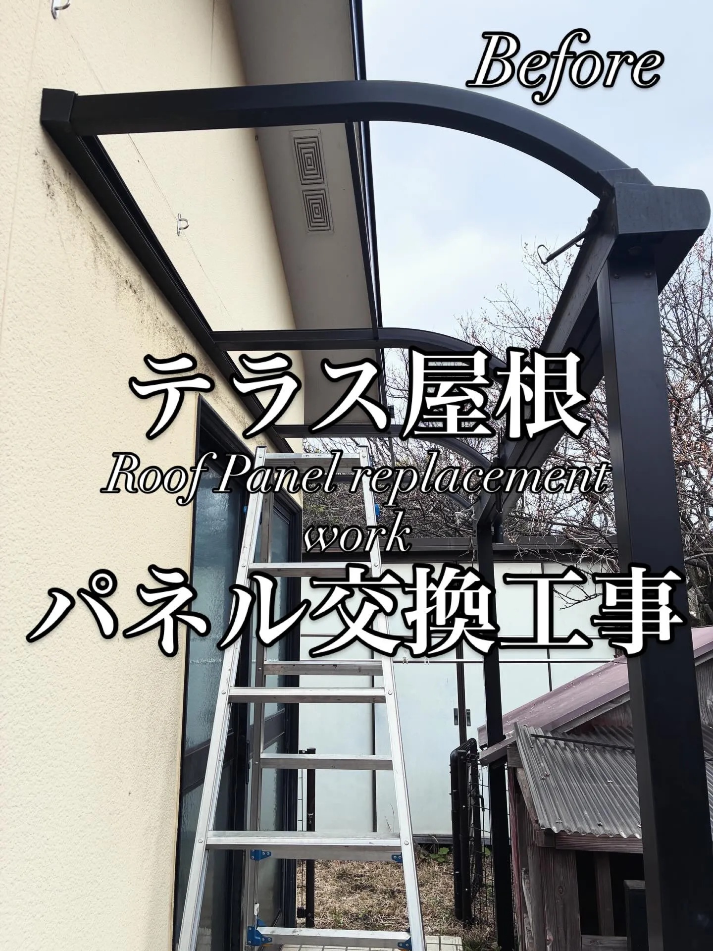 テラス屋根パネル交換工事